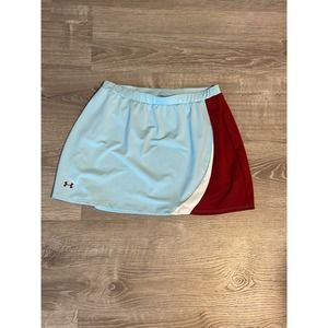 Under Armour athletic color block, blue/red tennis skirt, medium